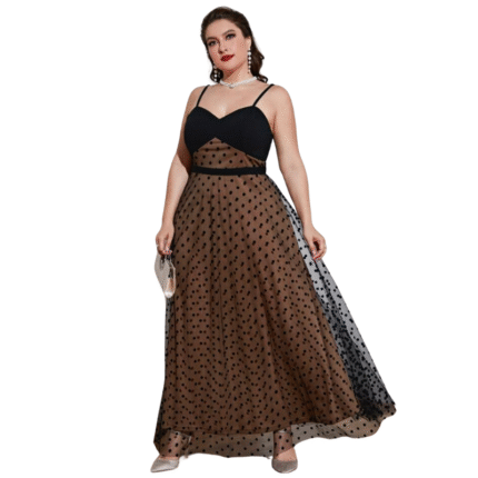 Shein Modly Jacquard Mesh Maxi Dress with Straps